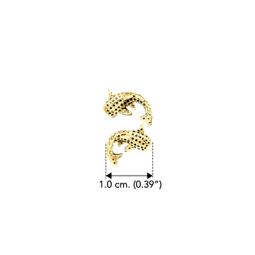 Whale Shark Solid Gold Post Earrings GER2214